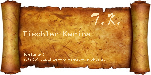 Tischler Karina névjegykártya